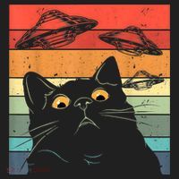 Funny Cat Tee, Galaxy Cat Spaceship Alien Cat UFO Tumbler thumb 3