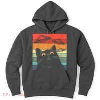 Funny Cat Tee, Galaxy Cat Spaceship Alien Cat UFO Hoodie thumb 0