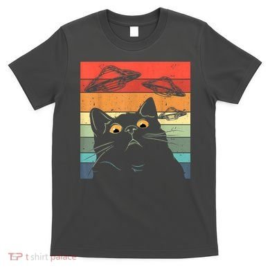Funny Cat Tee, Galaxy Cat Spaceship Alien Cat UFO T-Shirt