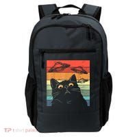 Funny Cat Tee, Galaxy Cat Spaceship Alien Cat UFO Backpack thumb 0