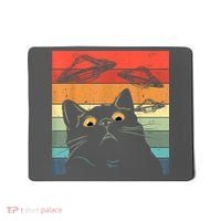 Funny Cat Tee, Galaxy Cat Spaceship Alien Cat UFO Mousepad thumb 0