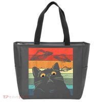 Funny Cat Tee, Galaxy Cat Spaceship Alien Cat UFO Tote Bag thumb 0