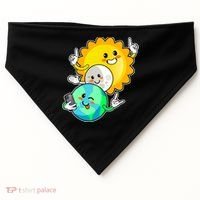 Funny Cute Total Solar Eclipse Earth Moon Sun Selfie USA-Made Doggie Bandana thumb 0