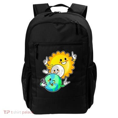 Funny Cute Total Solar Eclipse Earth Moon Sun Selfie Backpack