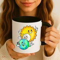 Funny Cute Total Solar Eclipse Earth Moon Sun Selfie Coffee Mug thumb 3