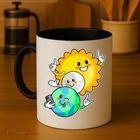 Funny Cute Total Solar Eclipse Earth Moon Sun Selfie Coffee Mug thumb 4