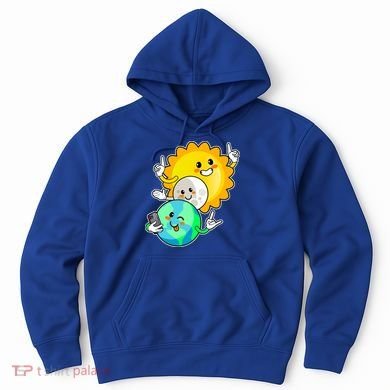 Funny Cute Total Solar Eclipse Earth Moon Sun Selfie Hoodie