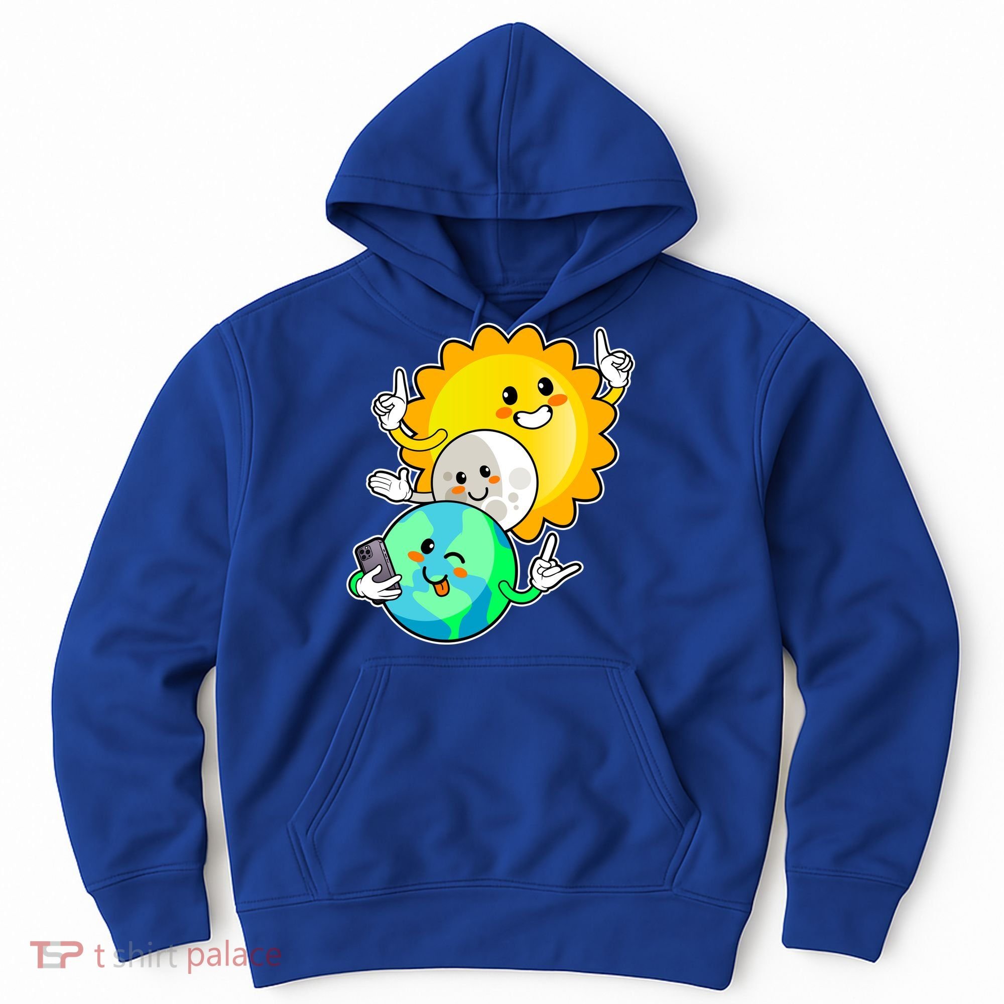 Funny Cute Total Solar Eclipse Earth Moon Sun Selfie Hoodie