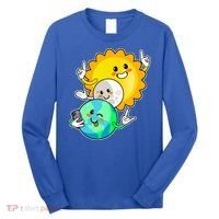 Funny Cute Total Solar Eclipse Earth Moon Sun Selfie Long Sleeve Shirt thumb 0
