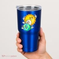 Funny Cute Total Solar Eclipse Earth Moon Sun Selfie Tumbler thumb 2