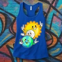 Funny Cute Total Solar Eclipse Earth Moon Sun Selfie Women's Tank Top thumb 3