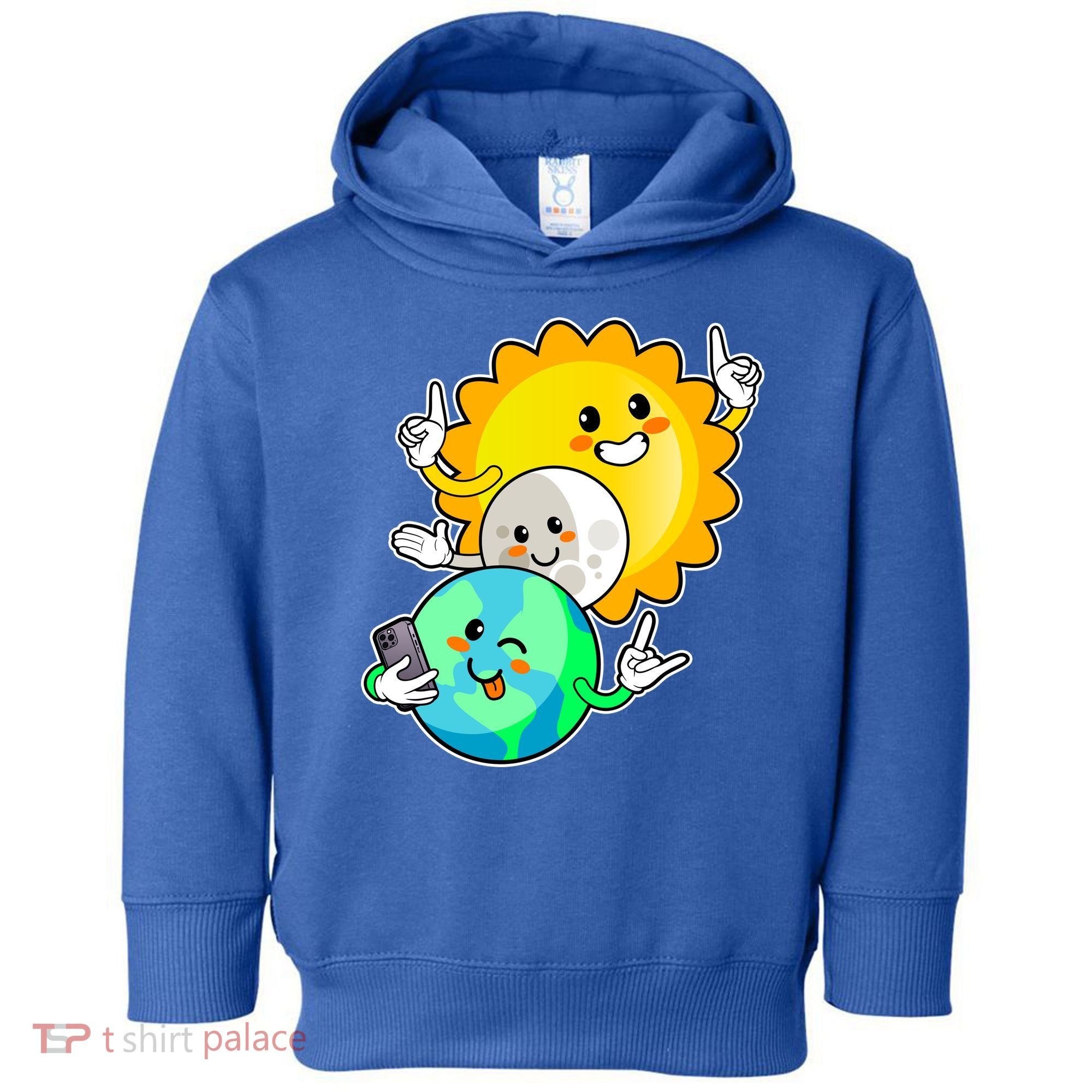Funny Cute Total Solar Eclipse Earth Moon Sun Selfie Toddler Hoodie