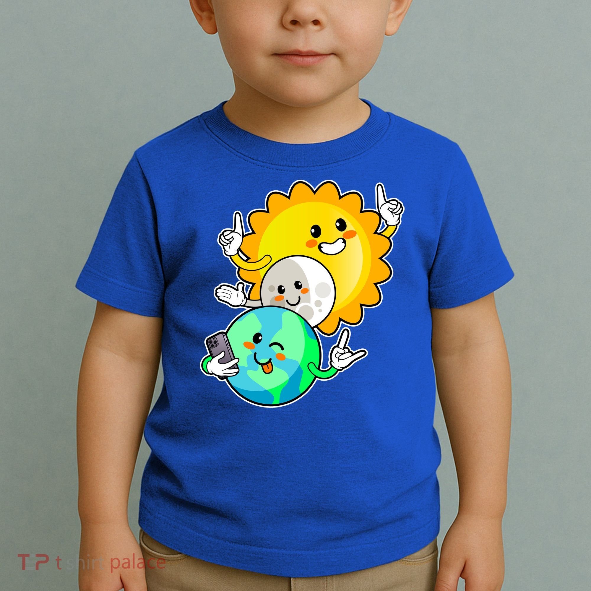Funny Cute Total Solar Eclipse Earth Moon Sun Selfie Toddler T-Shirt