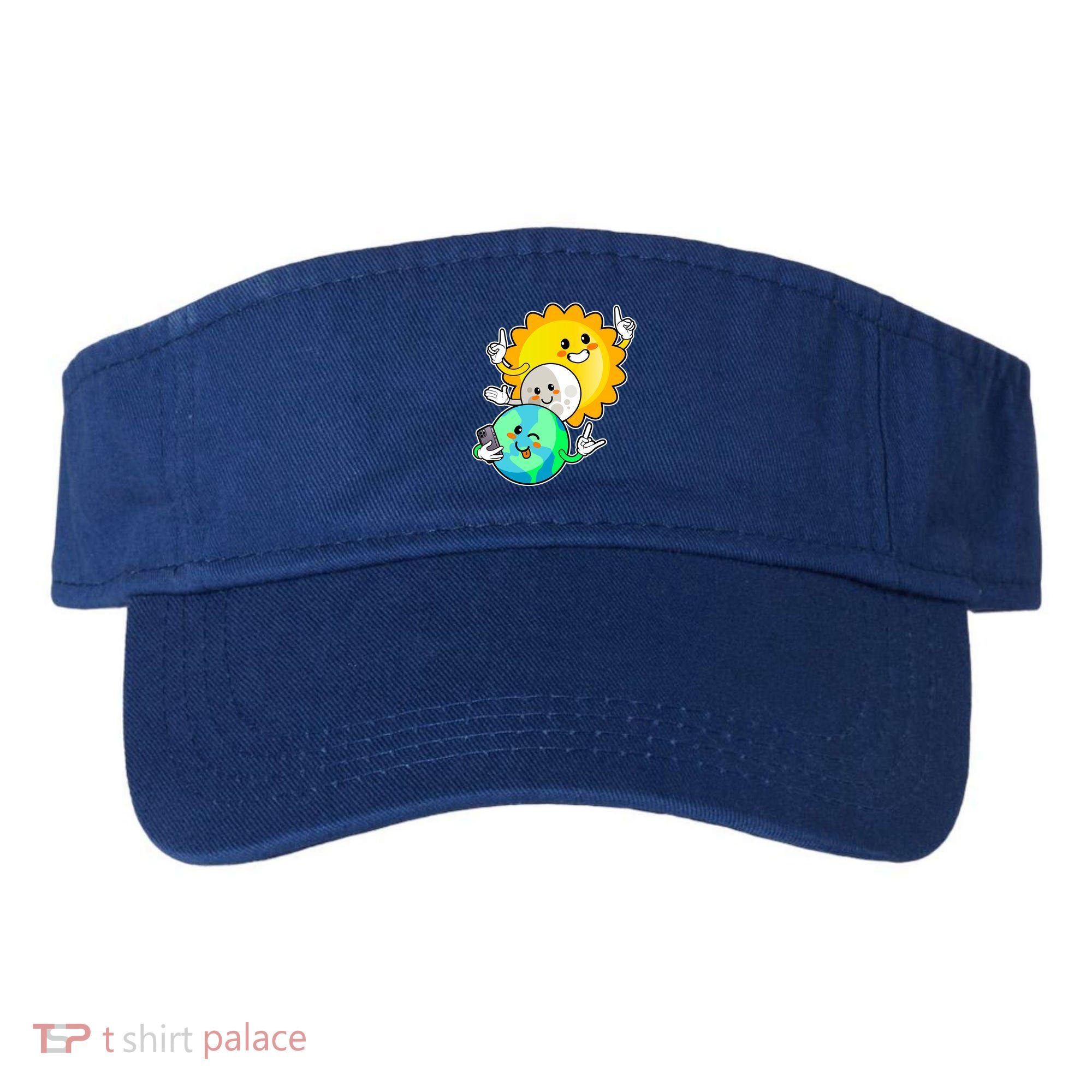 Funny Cute Total Solar Eclipse Earth Moon Sun Selfie Visor