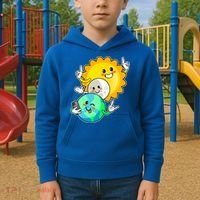 Funny Cute Total Solar Eclipse Earth Moon Sun Selfie Kids Hoodie thumb 2