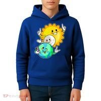 Funny Cute Total Solar Eclipse Earth Moon Sun Selfie Kids Hoodie thumb 4