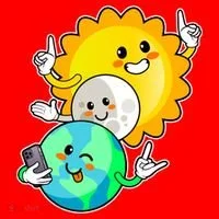 Funny Cute Total Solar Eclipse Earth Moon Sun Selfie Santa Hat thumb 1