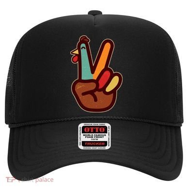 Funny Cute Thanksgiving Hand Turkey Peace Sign Hat