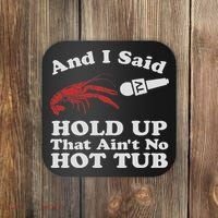 Funny Crawfish That Ain't No Hot Tub Cajun Boil Mardi Gras Coaster thumb 0