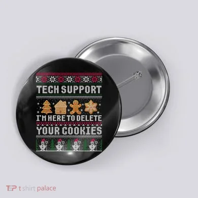 Funny Christmas Tech Support Computer Programmer Xmas Button