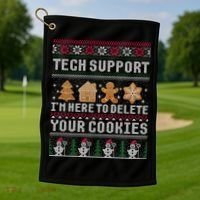 Funny Christmas Tech Support Computer Programmer Xmas Golf Towel thumb 1
