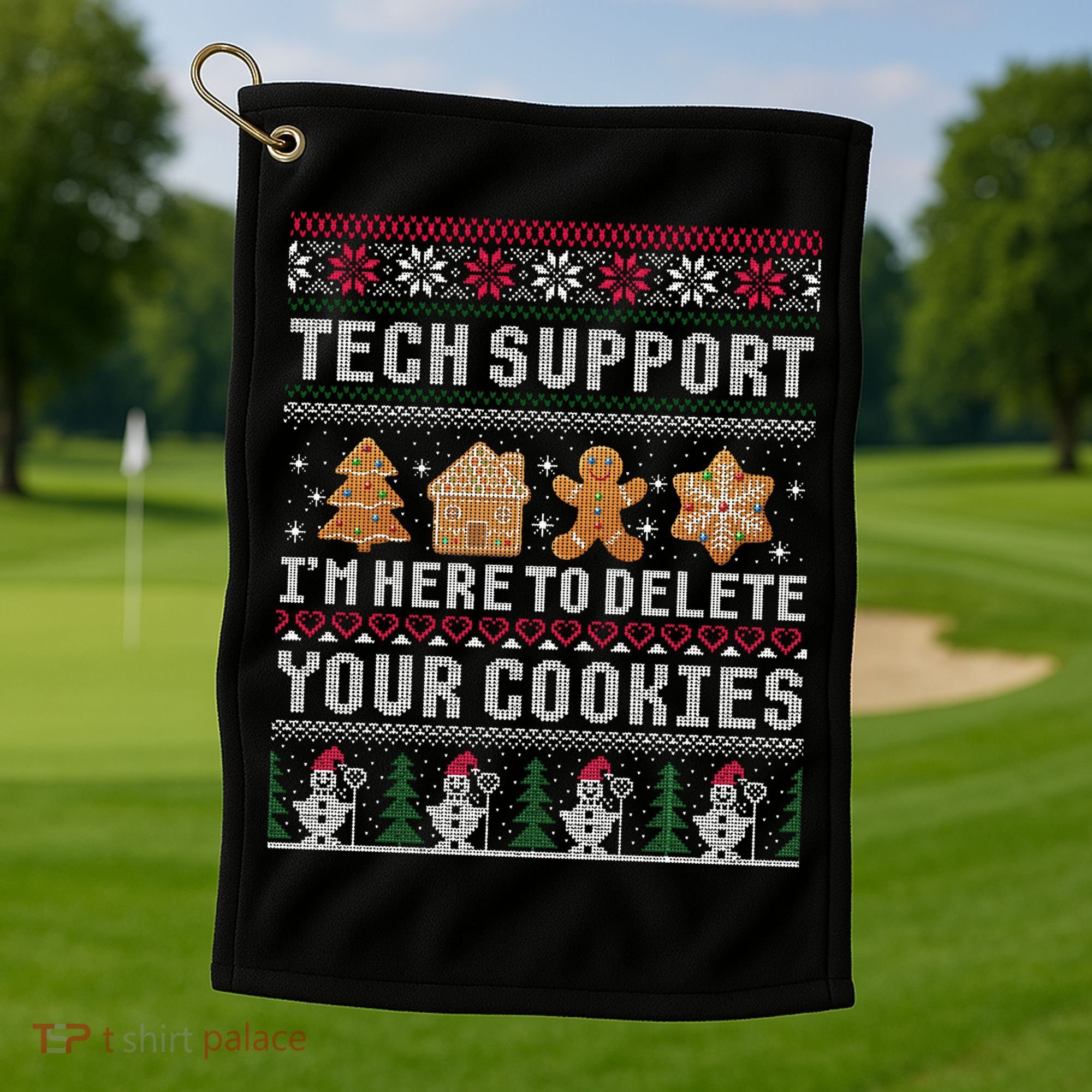Funny Christmas Tech Support Computer Programmer Xmas Golf Towel