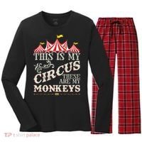 Funny Carnival This Is My Circus These Are My Monkeys Circus Women's Long Sleeve Flannel Pajama Set  thumb 0