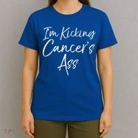 Funny Cancer Treatt Patient Gift I'm Kicking Cancer's Ass Gift T-Shirt thumb 4