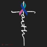Faith Cross Thyroid Cancer Awareness Warrior Survivor Beanie thumb 2