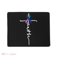 Faith Cross Thyroid Cancer Awareness Warrior Survivor Mousepad thumb 0