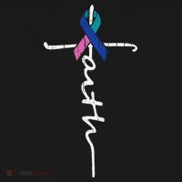 Faith Cross Thyroid Cancer Awareness Warrior Survivor Ornament thumb 1