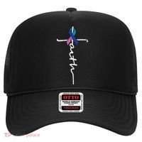Faith Cross Thyroid Cancer Awareness Warrior Survivor Hat thumb 0