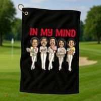 Funny Christmas Temptations_ In My Mind Silent Night Golf Towel thumb 1