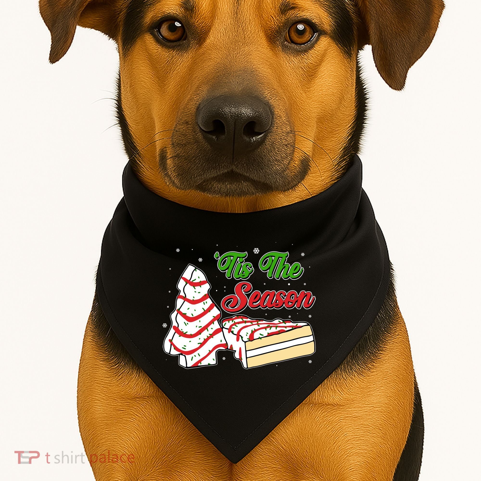 Funny Christmas Tis The Season Tree Cakes USA-Made Doggie Bandana