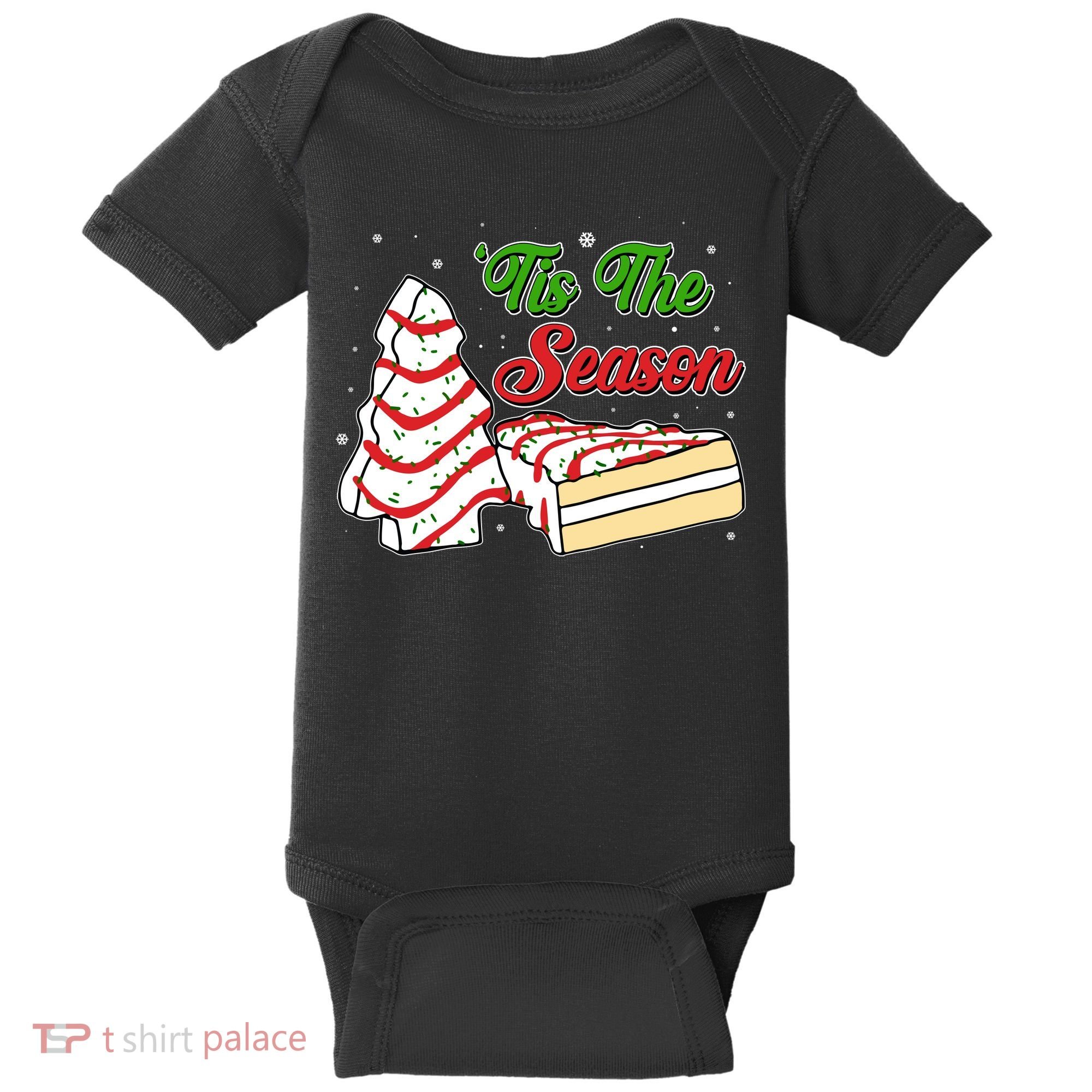 Funny Christmas Tis The Season Tree Cakes Baby Bodysuit