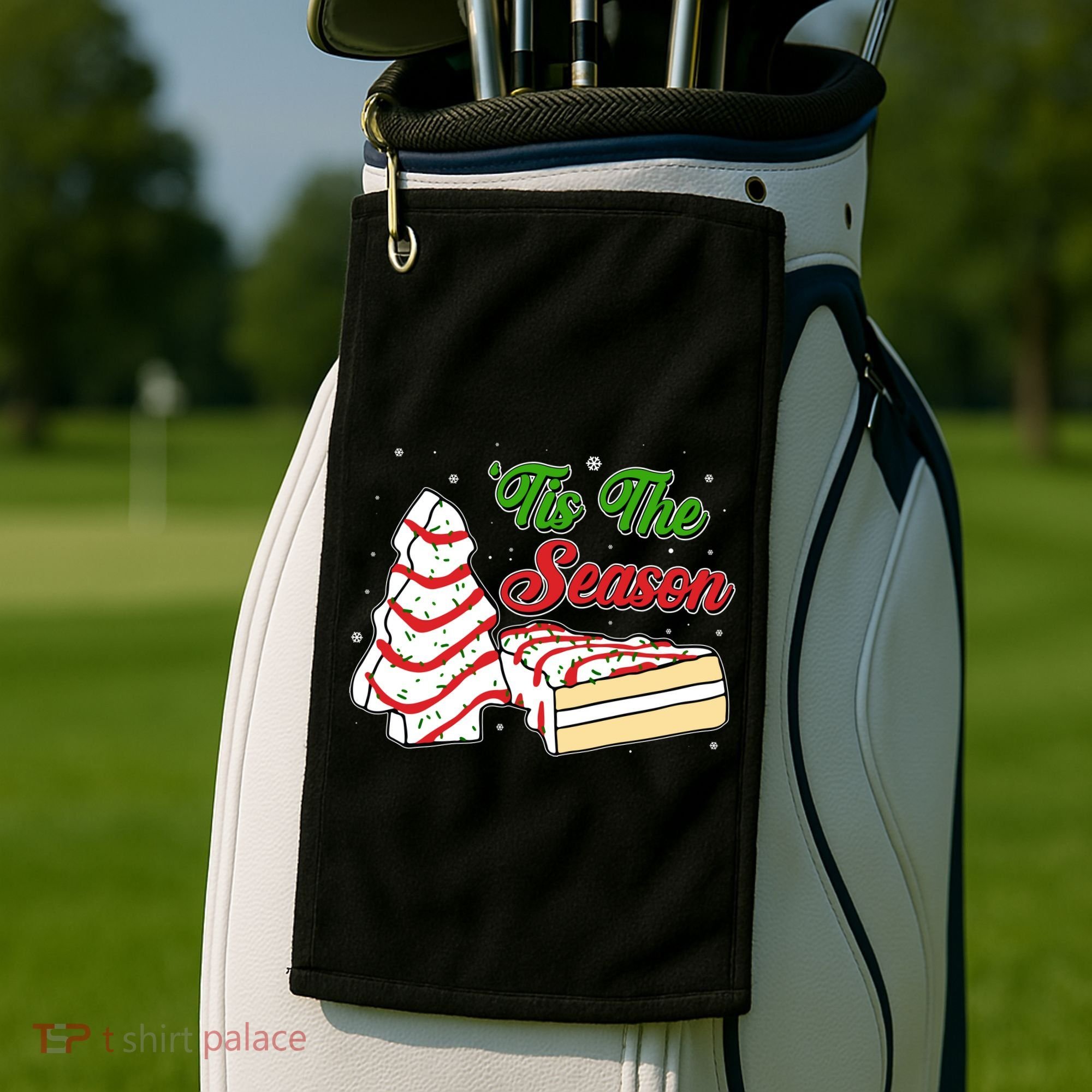 Funny Christmas Tis The Season Tree Cakes Golf Towel