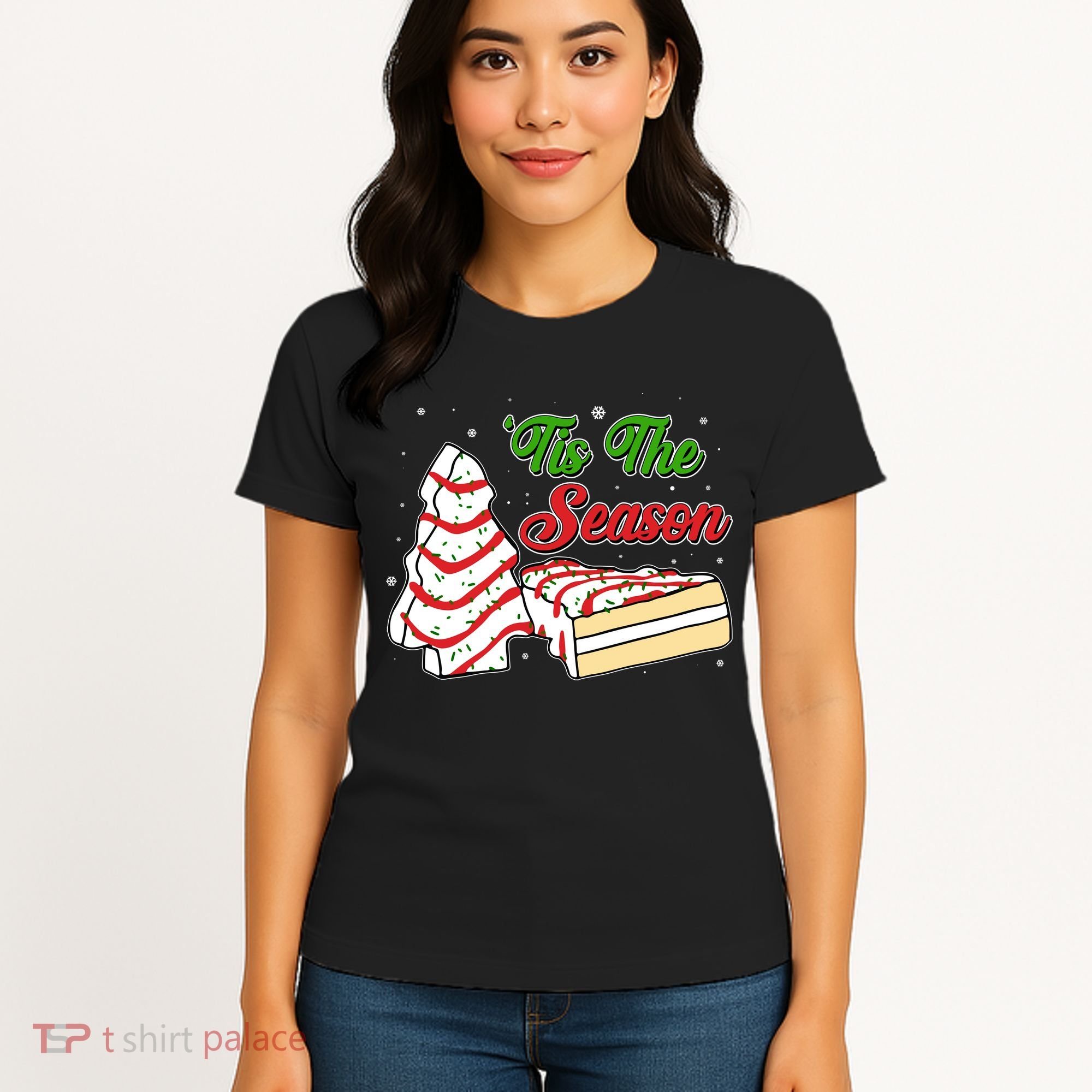 Funny Christmas Tis The Season Tree Cakes Women's T-Shirt