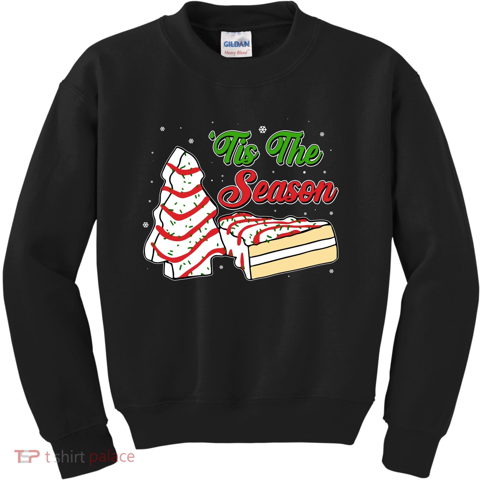 Funny Christmas Tis The Season Tree Cakes Kids Sweatshirt