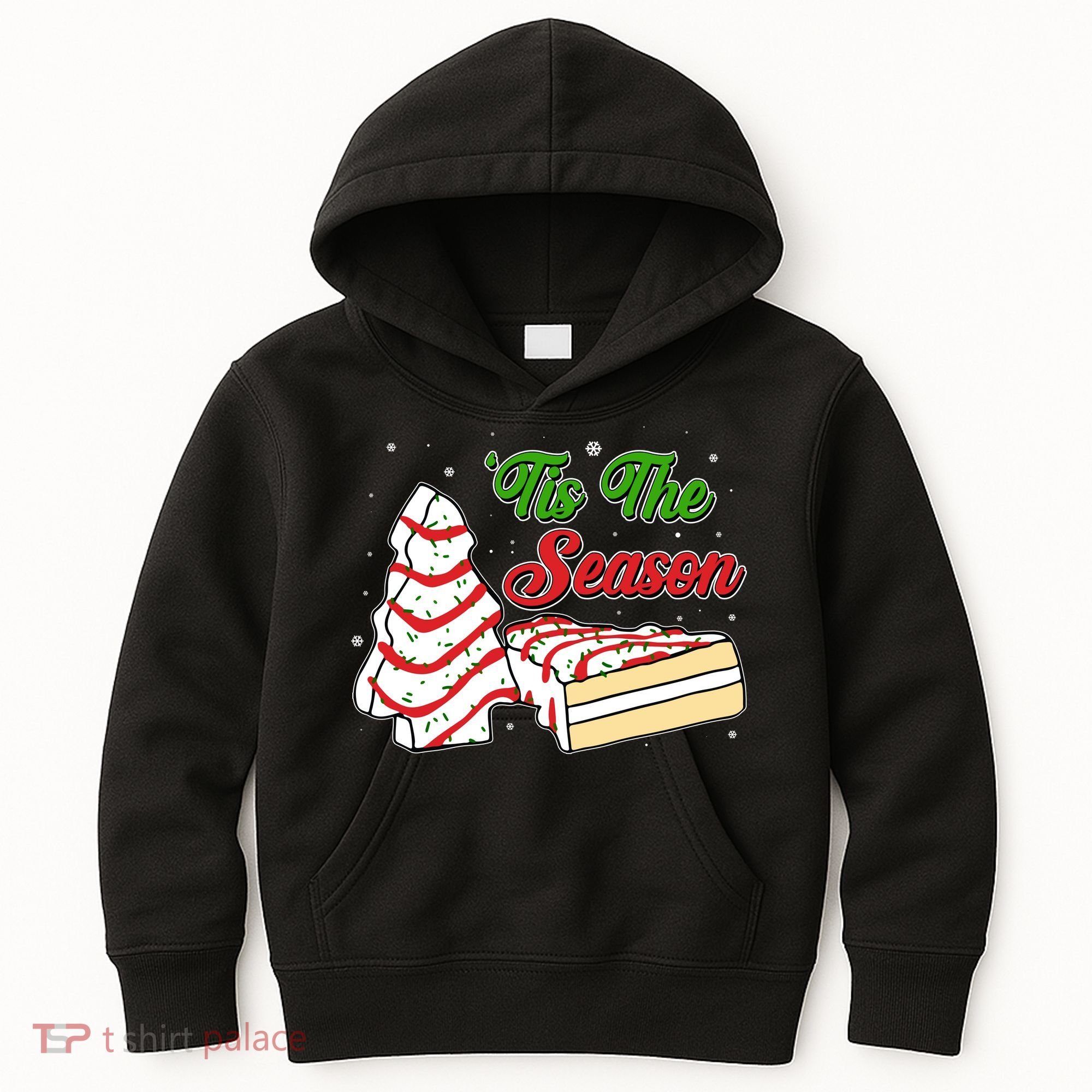 Funny Christmas Tis The Season Tree Cakes Kids Hoodie