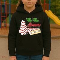 Funny Christmas Tis The Season Tree Cakes Kids Hoodie thumb 3