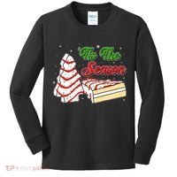 Funny Christmas Tis The Season Tree Cakes Kids Long Sleeve Shirt thumb 0
