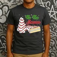 Funny Christmas Tis The Season Tree Cakes T-Shirt thumb 3