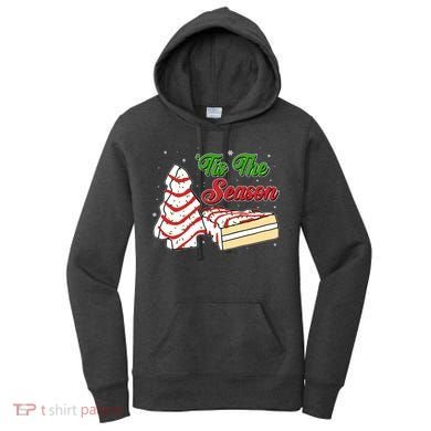 Funny Christmas Tis The Season Tree Cakes Women's Hoodie