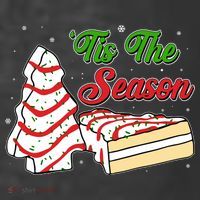 Funny Christmas Tis The Season Tree Cakes Women's Hoodie thumb 2