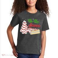 Funny Christmas Tis The Season Tree Cakes Kids T-Shirt thumb 2