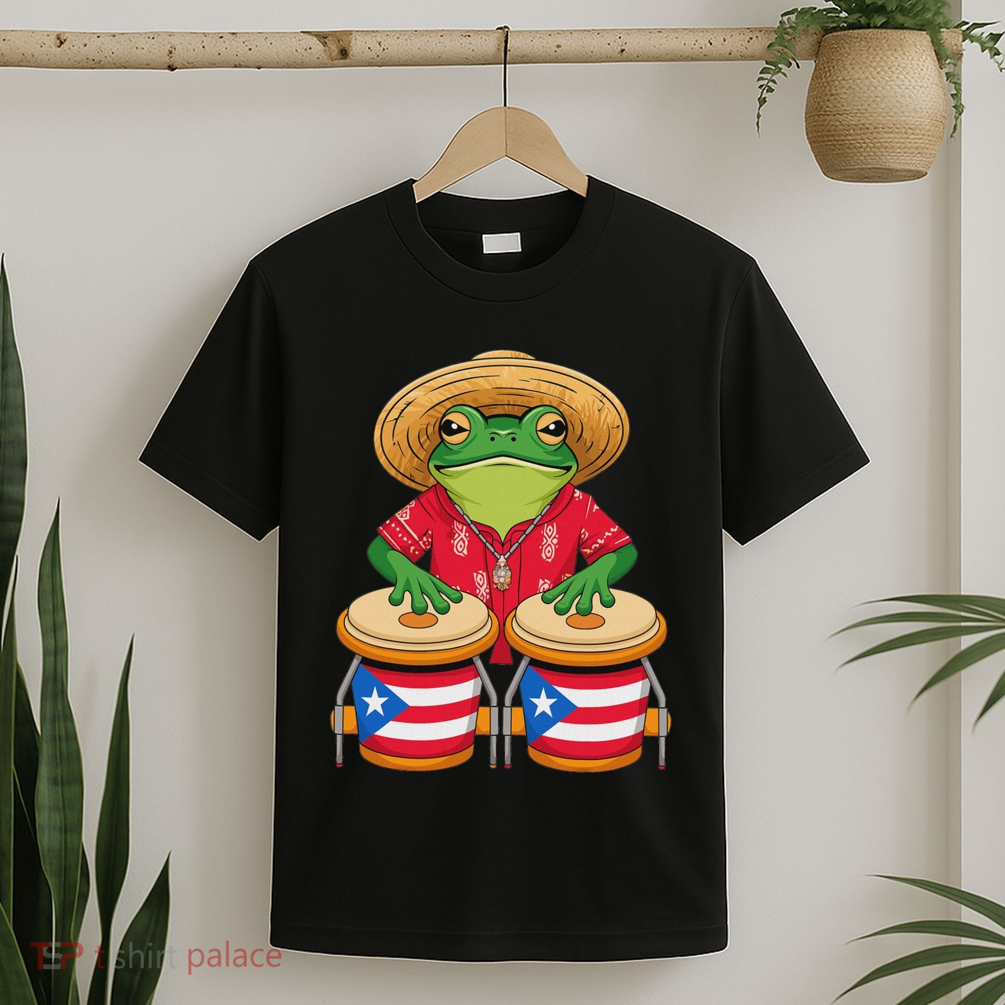 Frog Coqui Taino Boricua Puerto Rico Flag T-Shirt