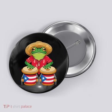 Frog Coqui Taino Boricua Puerto Rico Flag Button