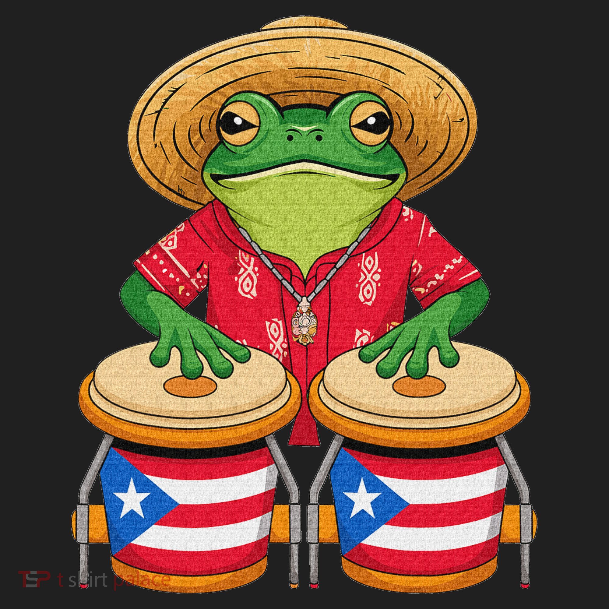 Frog Coqui Taino Boricua Puerto Rico Flag Beanie