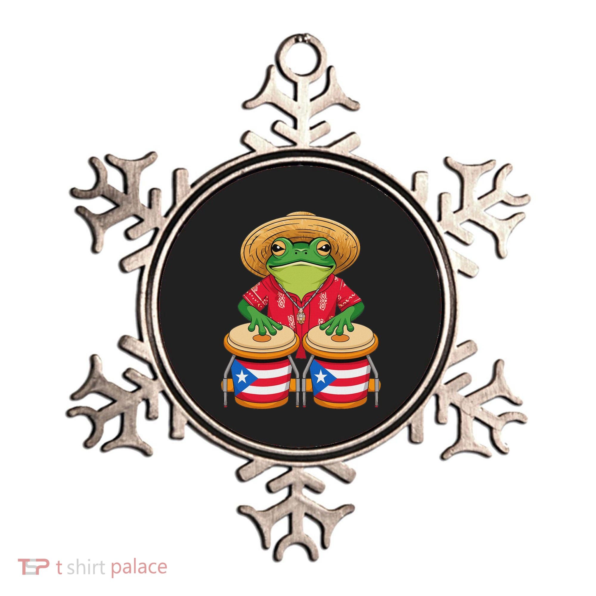 Frog Coqui Taino Boricua Puerto Rico Flag Ornament