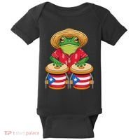 Frog Coqui Taino Boricua Puerto Rico Flag Baby Bodysuit thumb 0